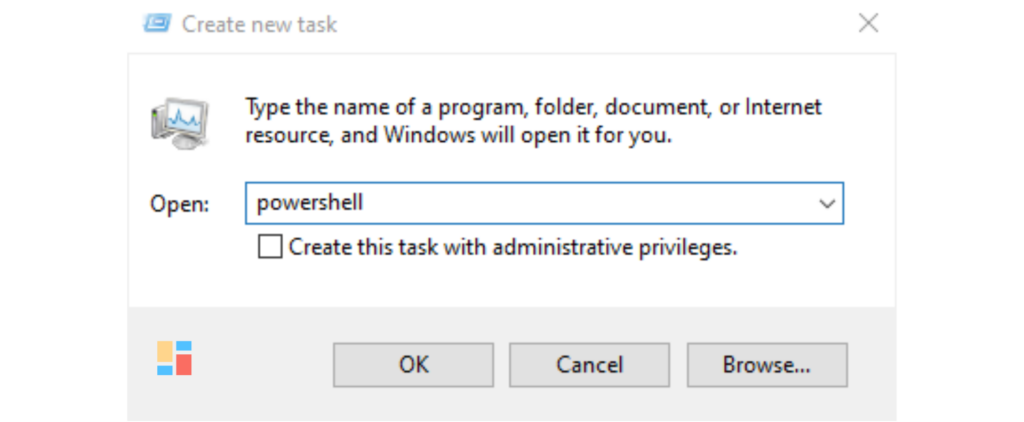 powershell lewat task manager