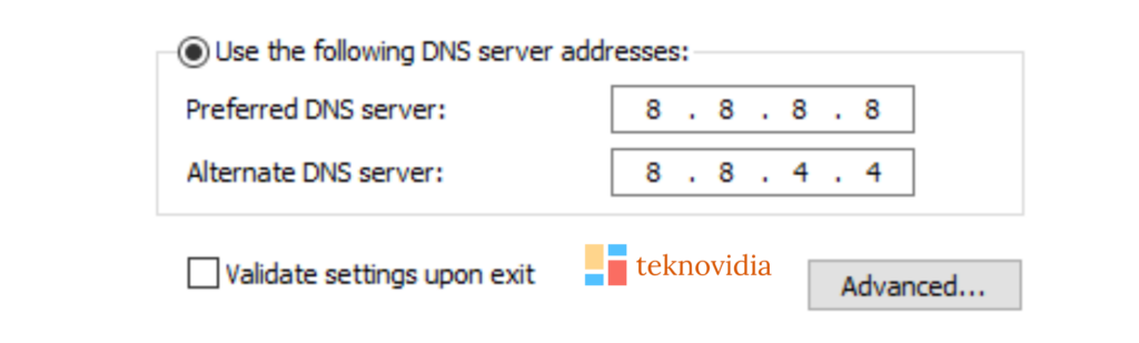 server DNS option