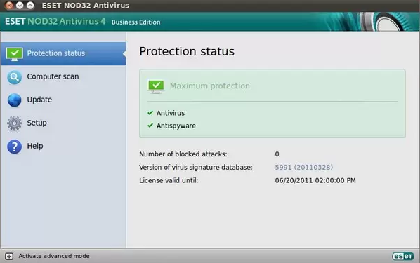 Antivirus Terbaik Untuk Linux ESET NOD32 Antivirus