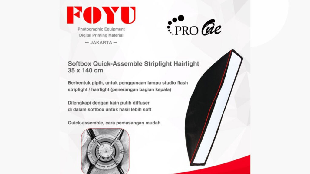 Pro One Softbox Quick-Assemble Model Payung Strip Light 35 x 140 cm