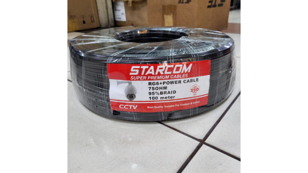 Starcom RG6 + Power 100 Meter - Merk Kabel CCTV Terbaik