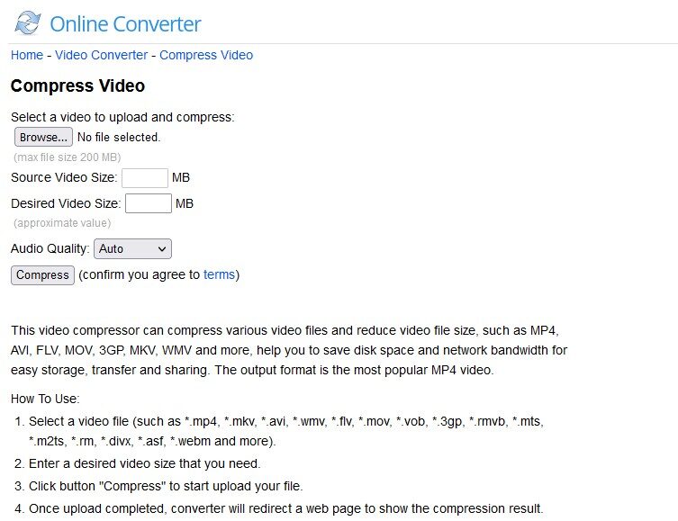 Website Kompres Video Online OnlineConverter