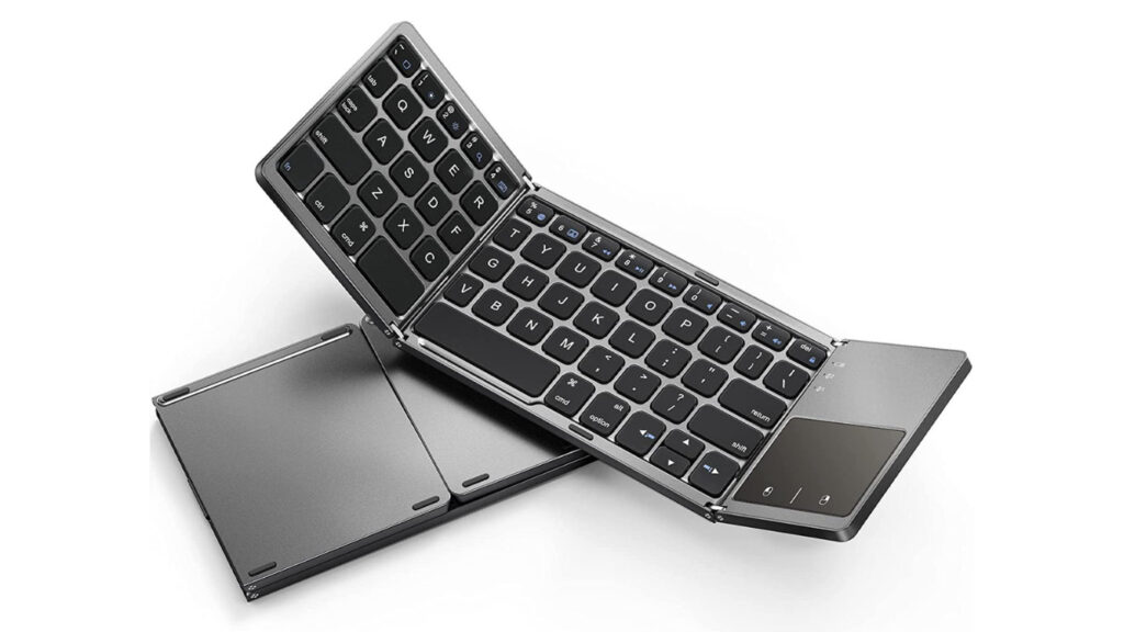 Foldable Wireless Bluetooth Keyboard Touchpad - Keyboard Lipat
