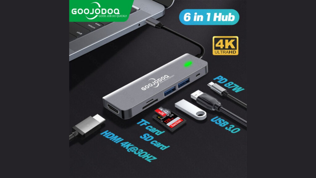 Goojodoq 6-in-1 USB C HUB