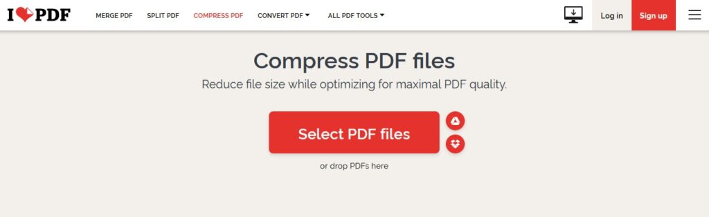 Situs Kompres PDF Online Terbaik IlovePDF