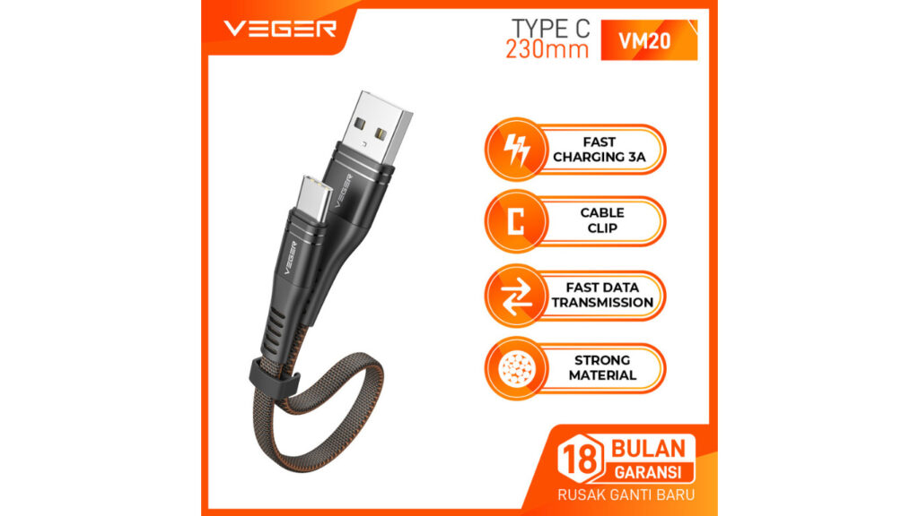 Veger Cable Data Type-C VM20 230 MM
