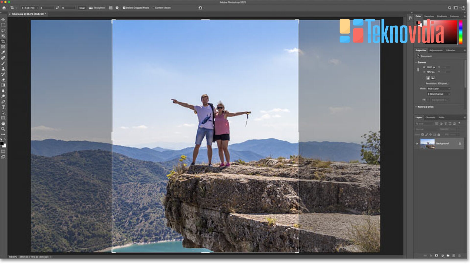 cara crop foto di photoshop