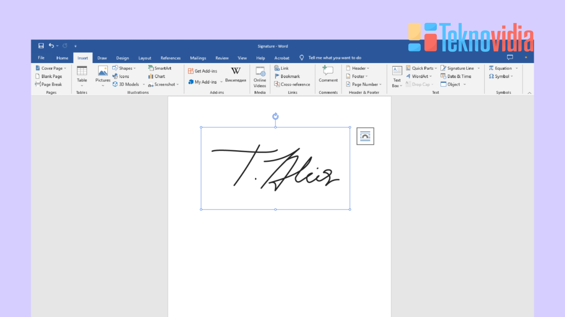 cara membuat tanda tangan di word