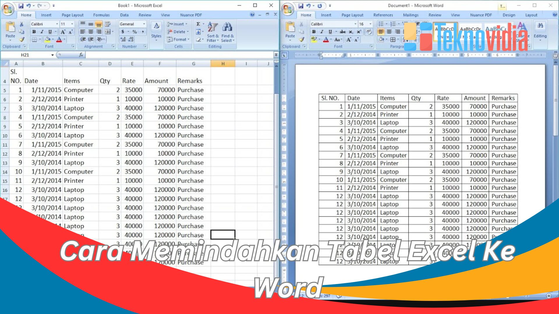 Cara Memindahkan Tabel Excel Ke Word