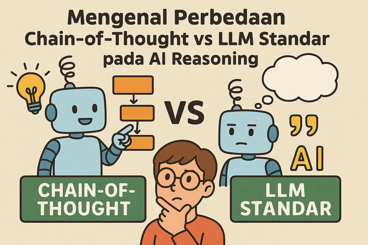 Mengenal Perbedaan Chain-of-Thought dan LLM Standar pada AI Reasoning