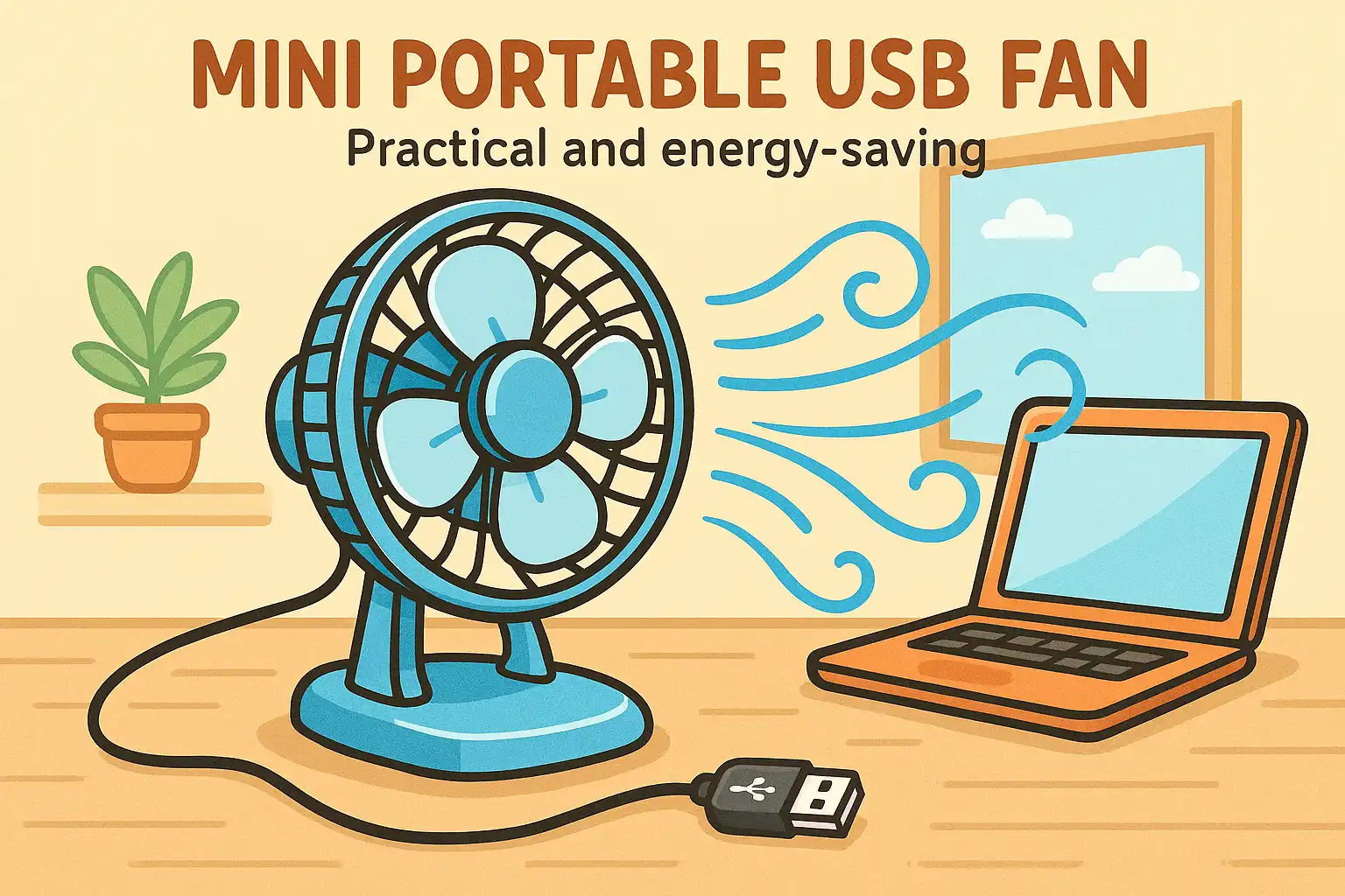 Kipas USB Mini Portable untuk Pendingin Meja yang Praktis dan Hemat Daya