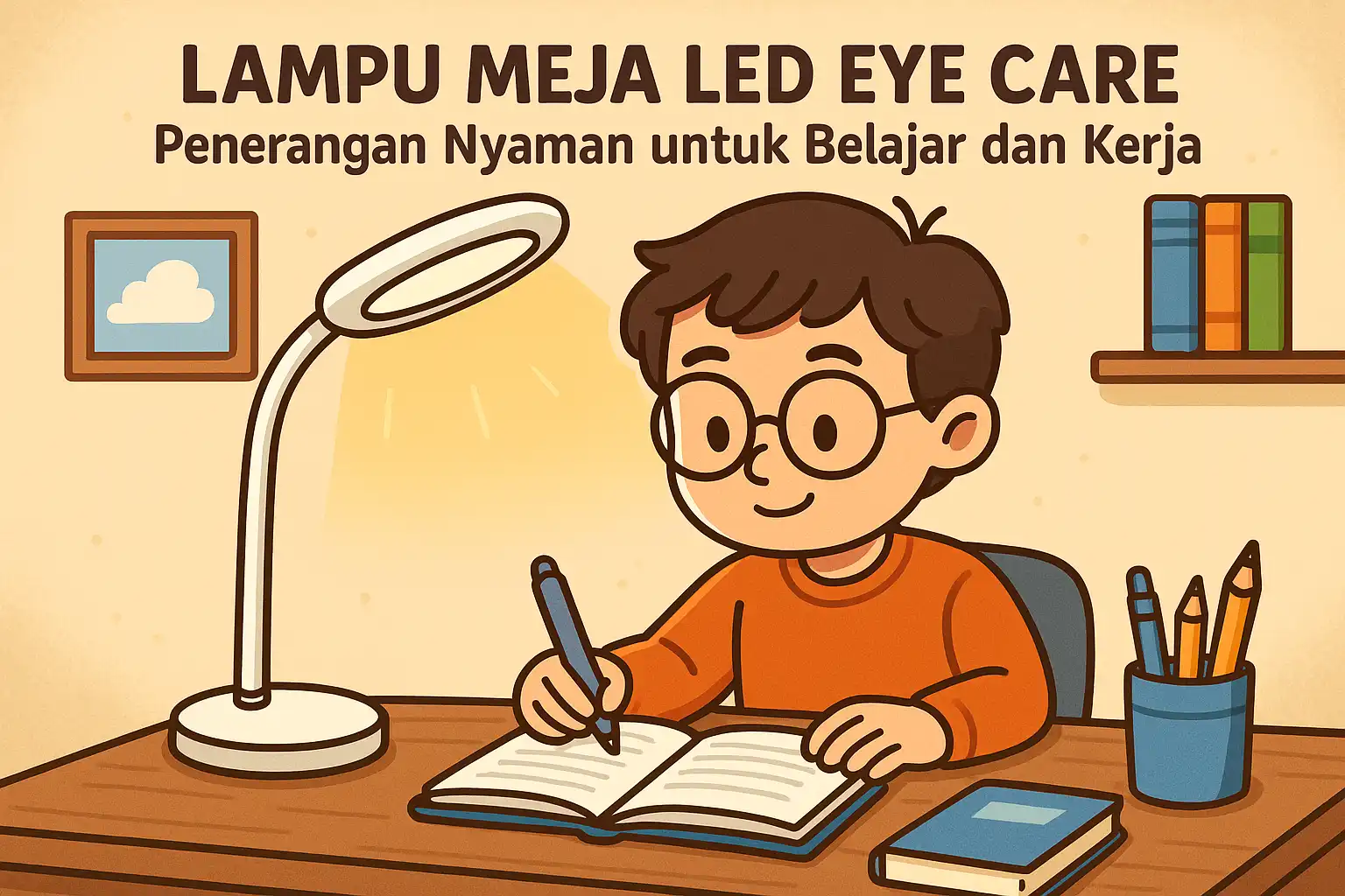 Lampu Meja LED Eye Care, Penerangan Nyaman untuk Belajar dan Kerja Nyaman