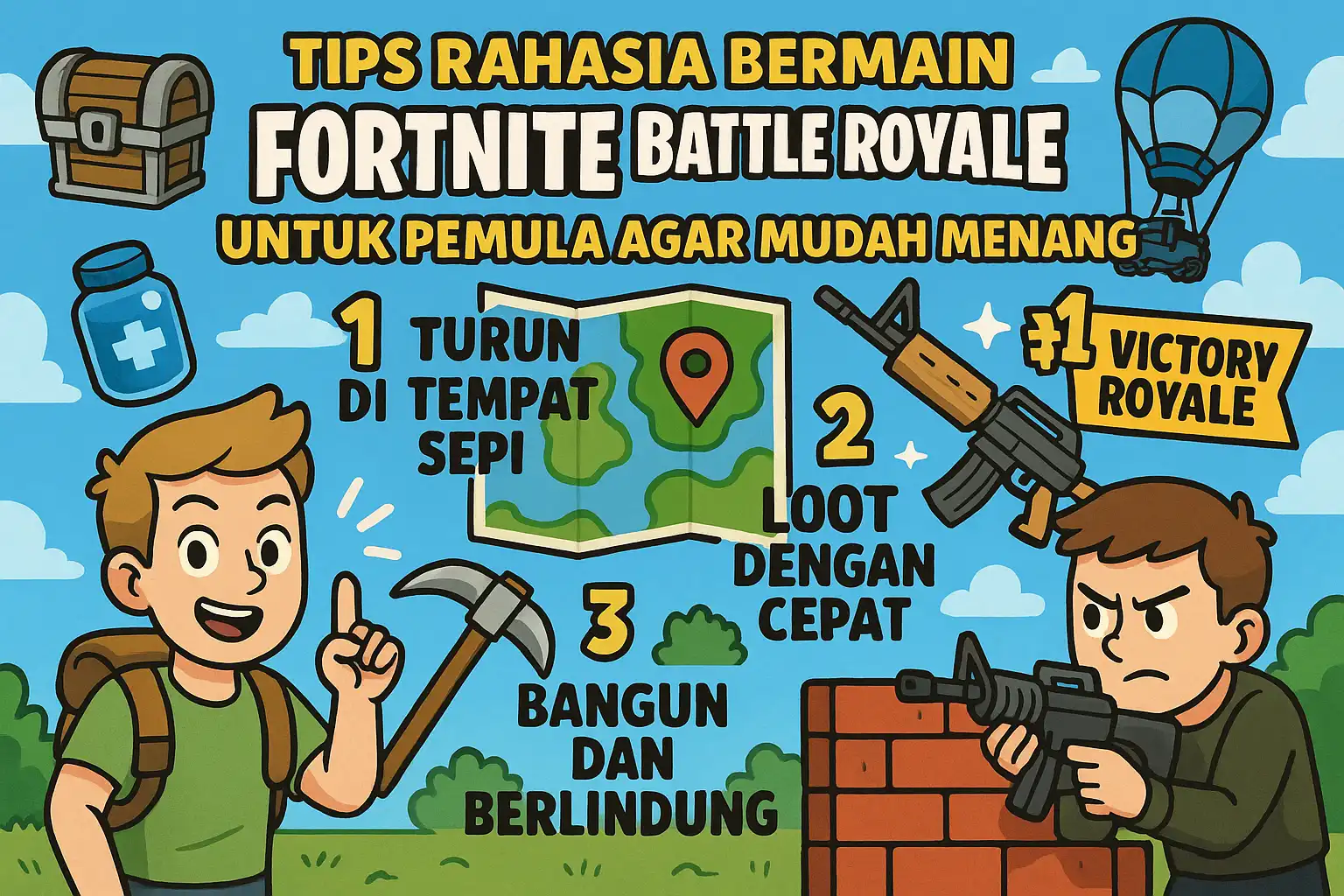 Tips Rahasia Bermain Fortnite Battle Royale untuk Pemula Agar Mudah Menang