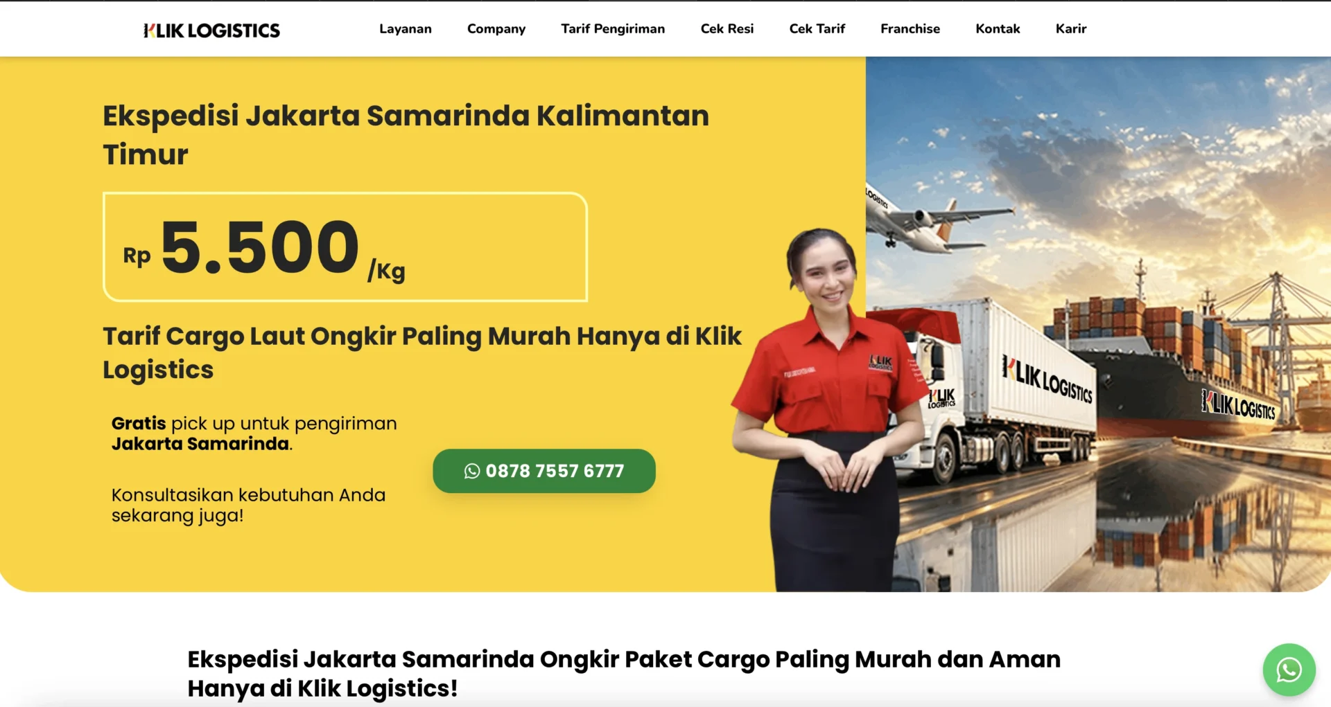 Ekspedisi Jakarta Samarinda Murah Rp5.500:Kg | Klik Logistics