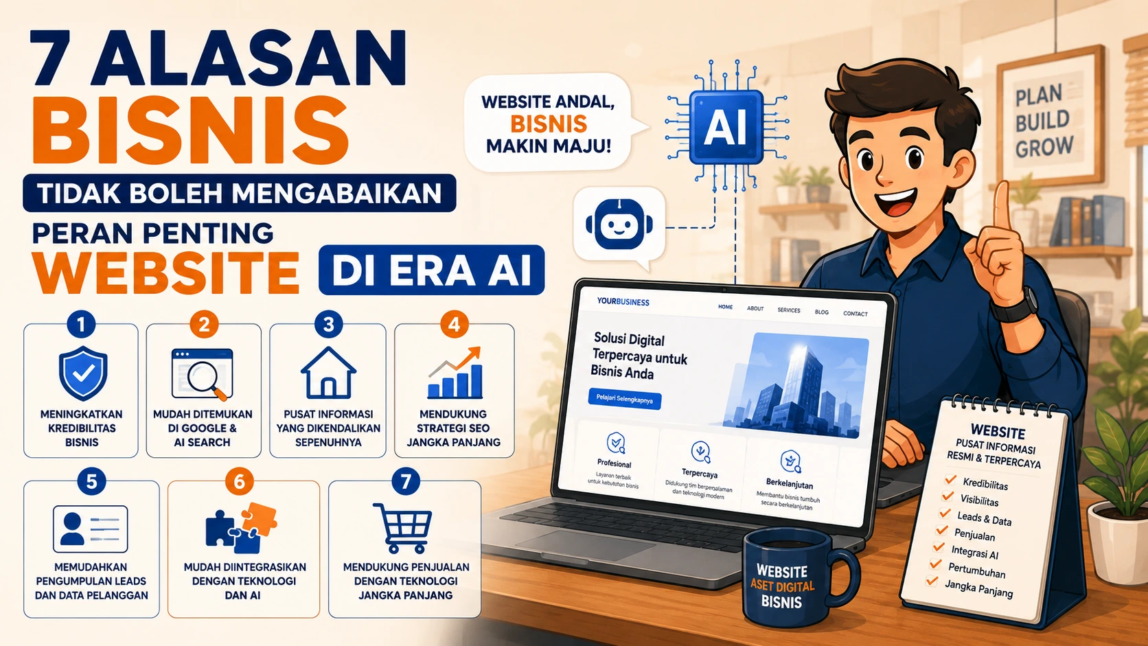 7 Alasan Bisnis Tidak Boleh Mengabaikan Peran Penting Website di Era AI